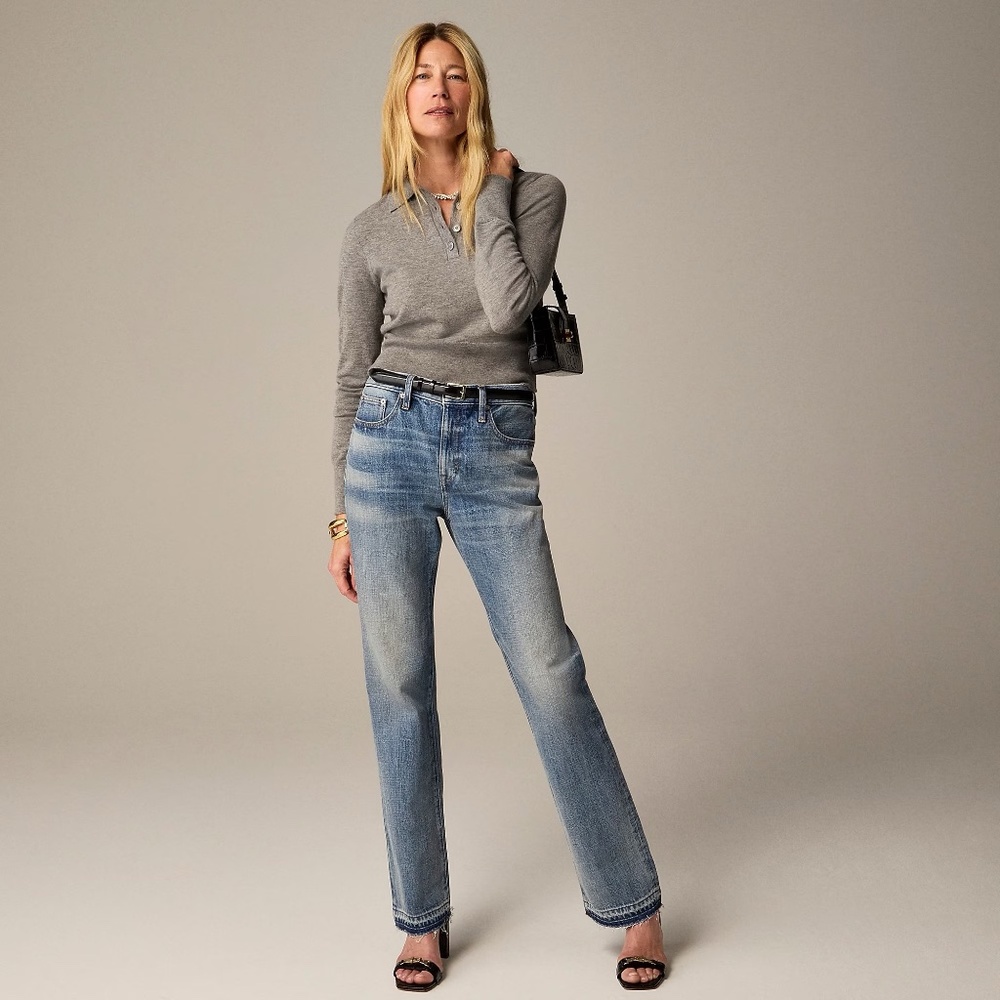 J crew Women's mid-rise straight leg jean in Cecilia Wash